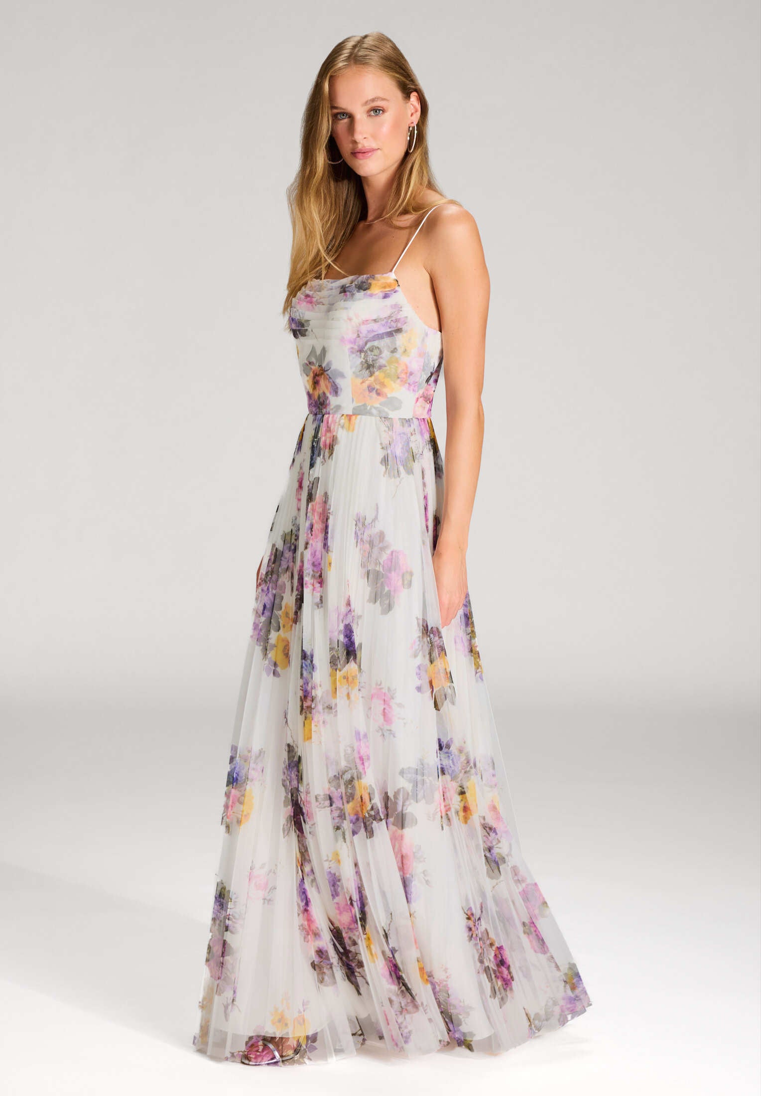 Printkleid mit plissiertem Rock