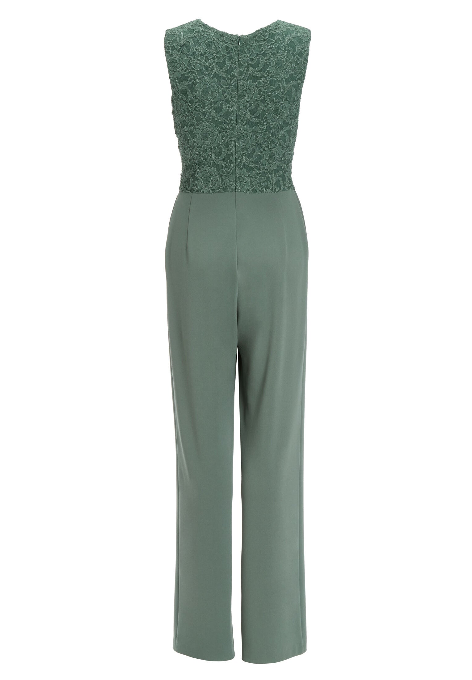 Jumpsuit aus Material-Mix mit Drapierung
