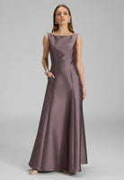 Abendkleid aus Twill mit Taschen mauve purple