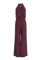 Ärmelloser Jumpsuit mit Schluppenblusen Top aus elastischer Paillette