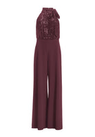 Ärmelloser Jumpsuit mit Schluppenblusen Top aus elastischer Paillette