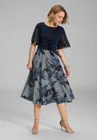 Chiffon Bolero mit Knoten navy