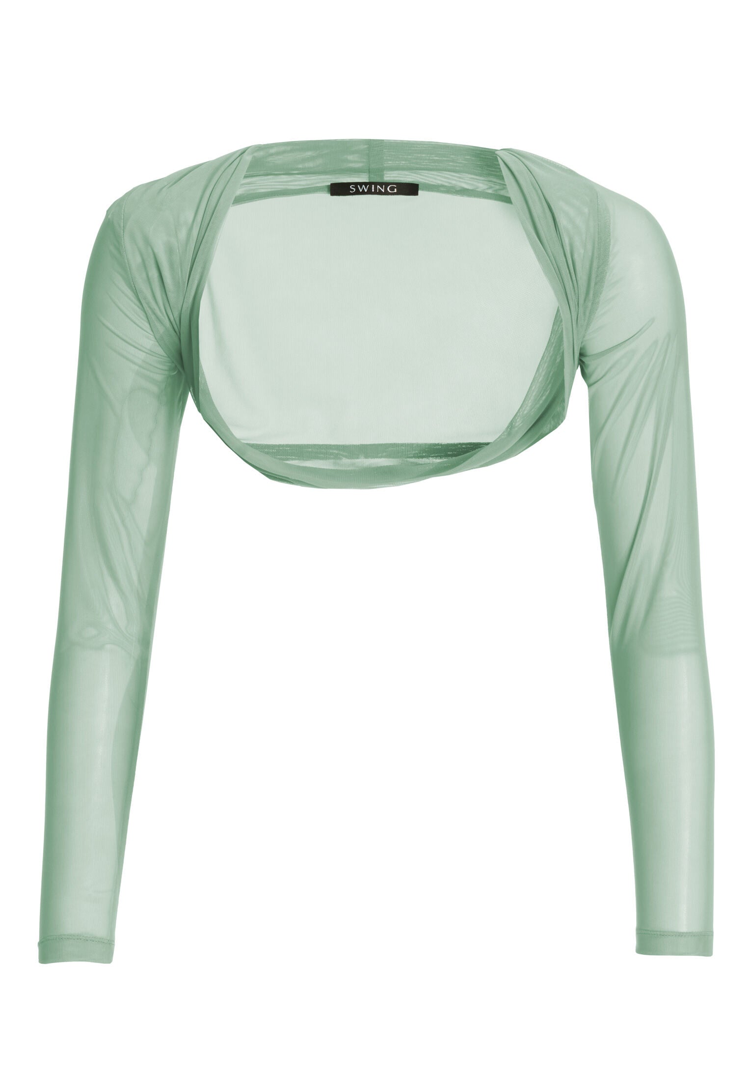 Bolero aus Mesh mit Raffblende