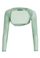 Bolero aus Mesh mit Raffblende