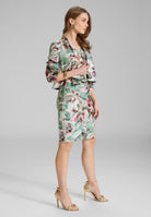 Bedruckter Scuba Blazer mit Wasserfall Kante