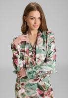 Bedruckter Scuba Blazer mit Wasserfall Kante