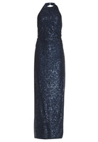 Figurbetontes Abendkleid aus elastischer Paillette mit amerikanischem Ausschnitt