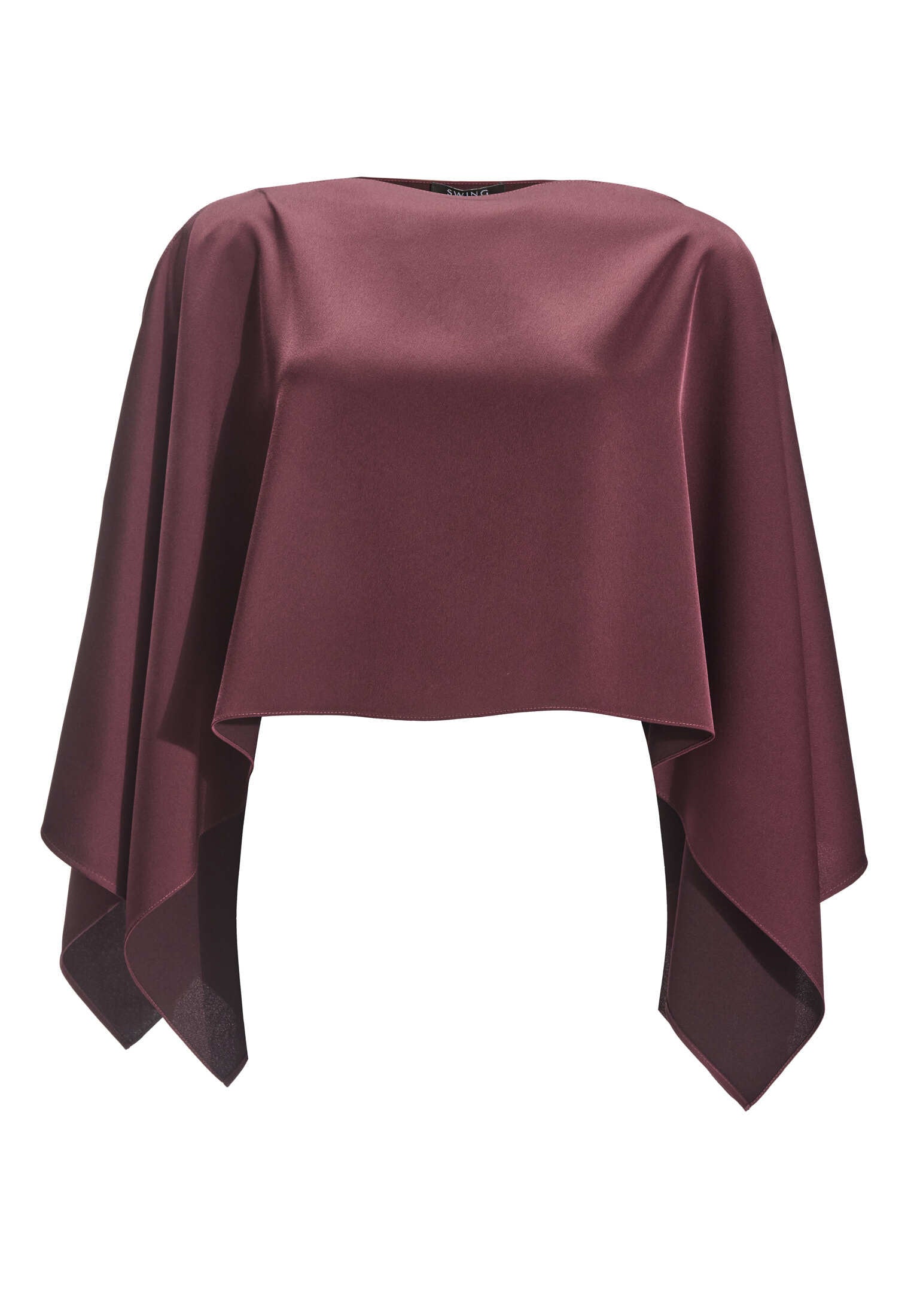 Stola-Top aus Satin mit seitlichen Schlitzen