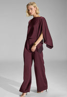 Stola-Top aus Satin mit seitlichen Schlitzen