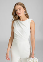 Jumpsuit aus Crepe Jersey mit Drapierung