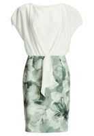 Etuikleid aus floral bedrucktem Scuba und Satin Top
