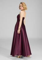 Abendkleid aus edlem Twill mit Korsage Oberteil