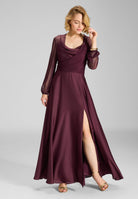 Wickelbolero aus Mesh merlot red