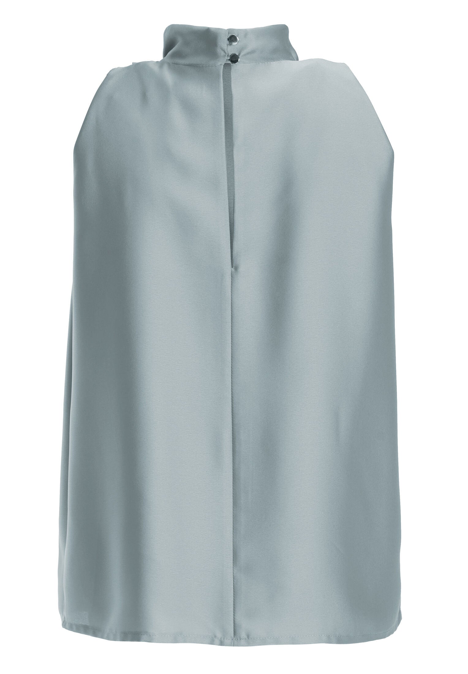 Ärmelloses Top aus nachhaltigem Satin mit Drapierung am Kragen