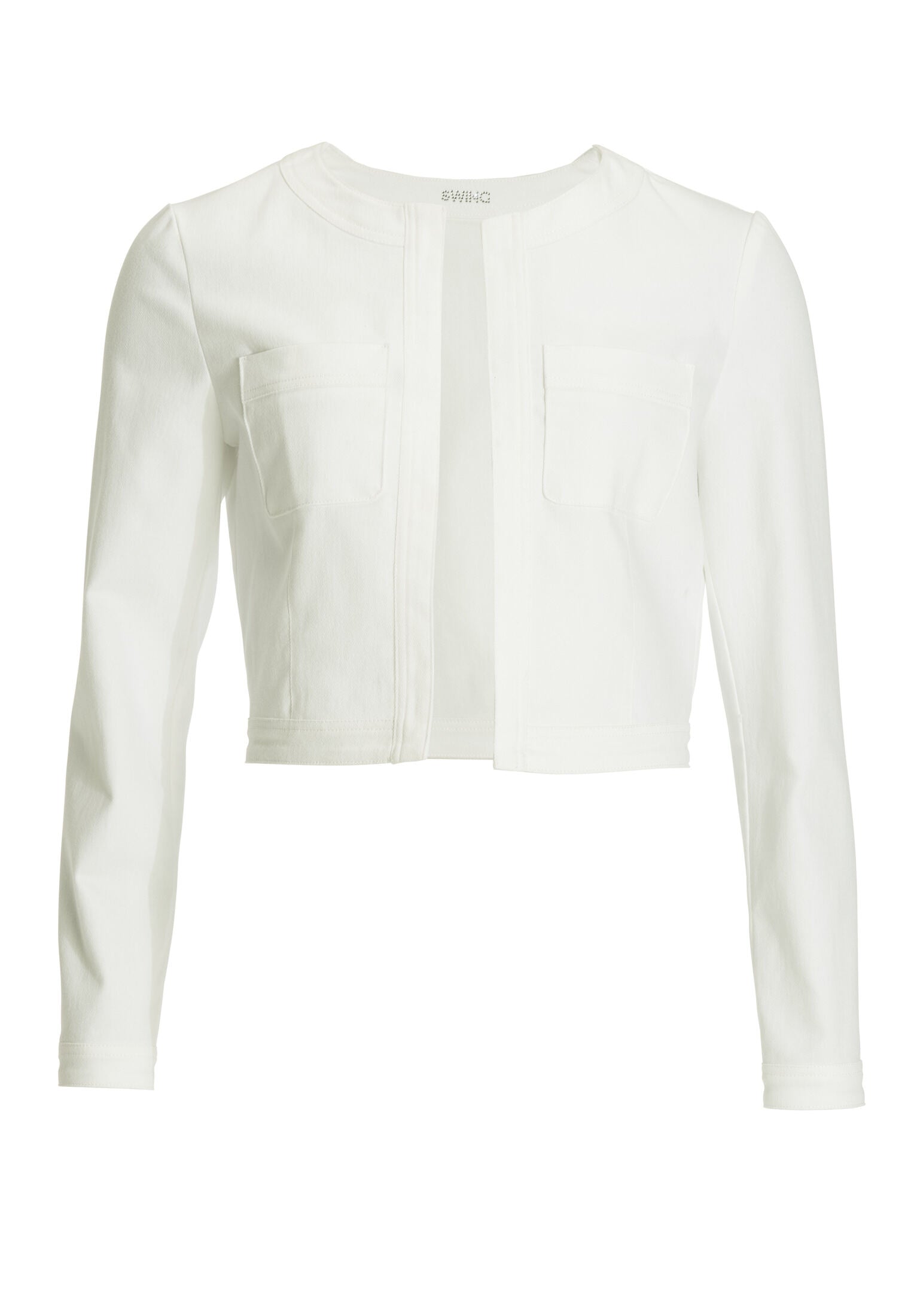 Kurze Jacke aus Stretch Denim mit aufgesetzten Taschen