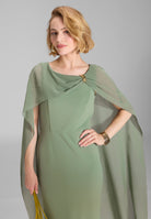 Abendkleid aus Crepe Jersey mit Chiffon Cape und Zierteil