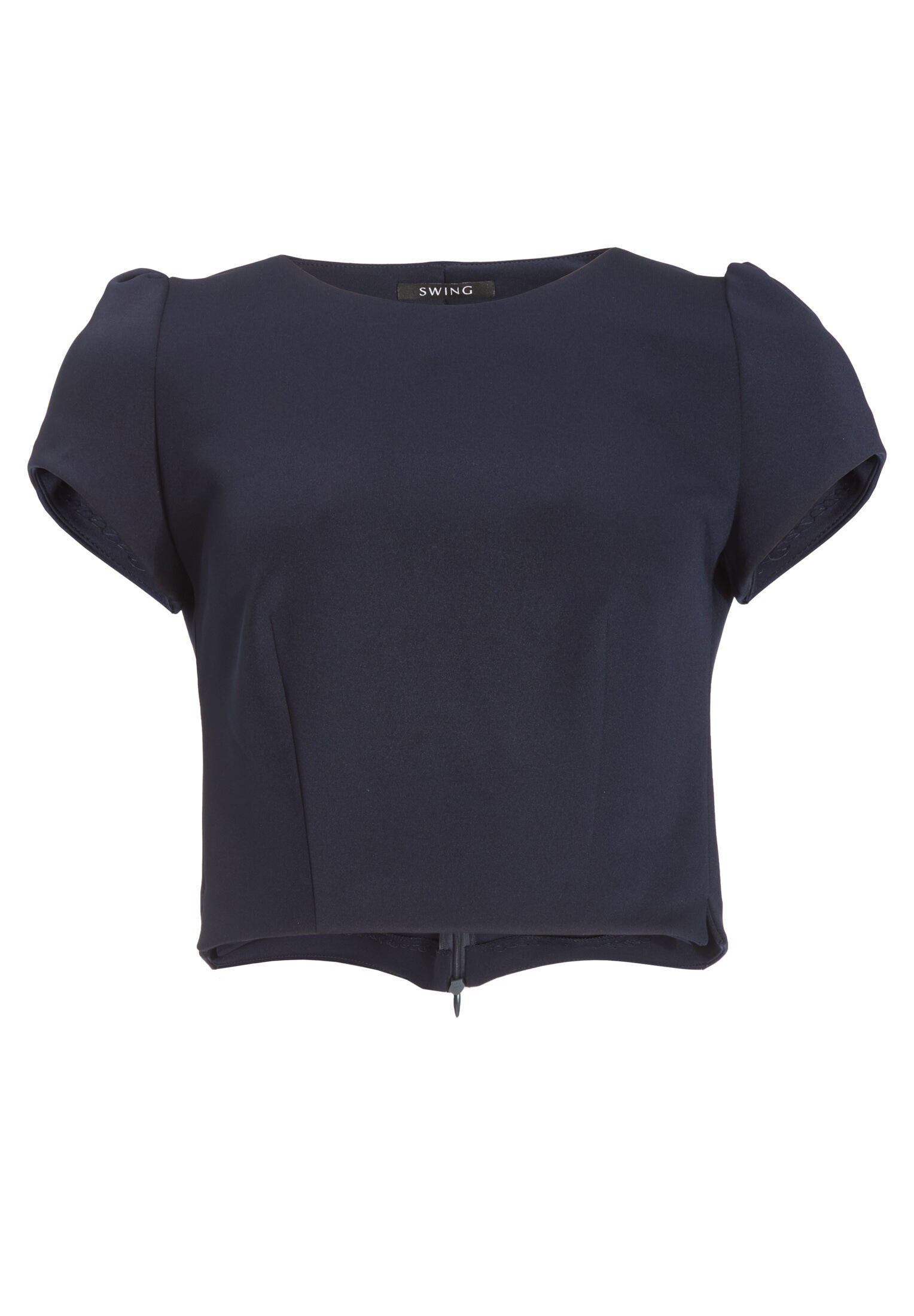 Oberteil aus Scuba mit kurzen Ärmeln