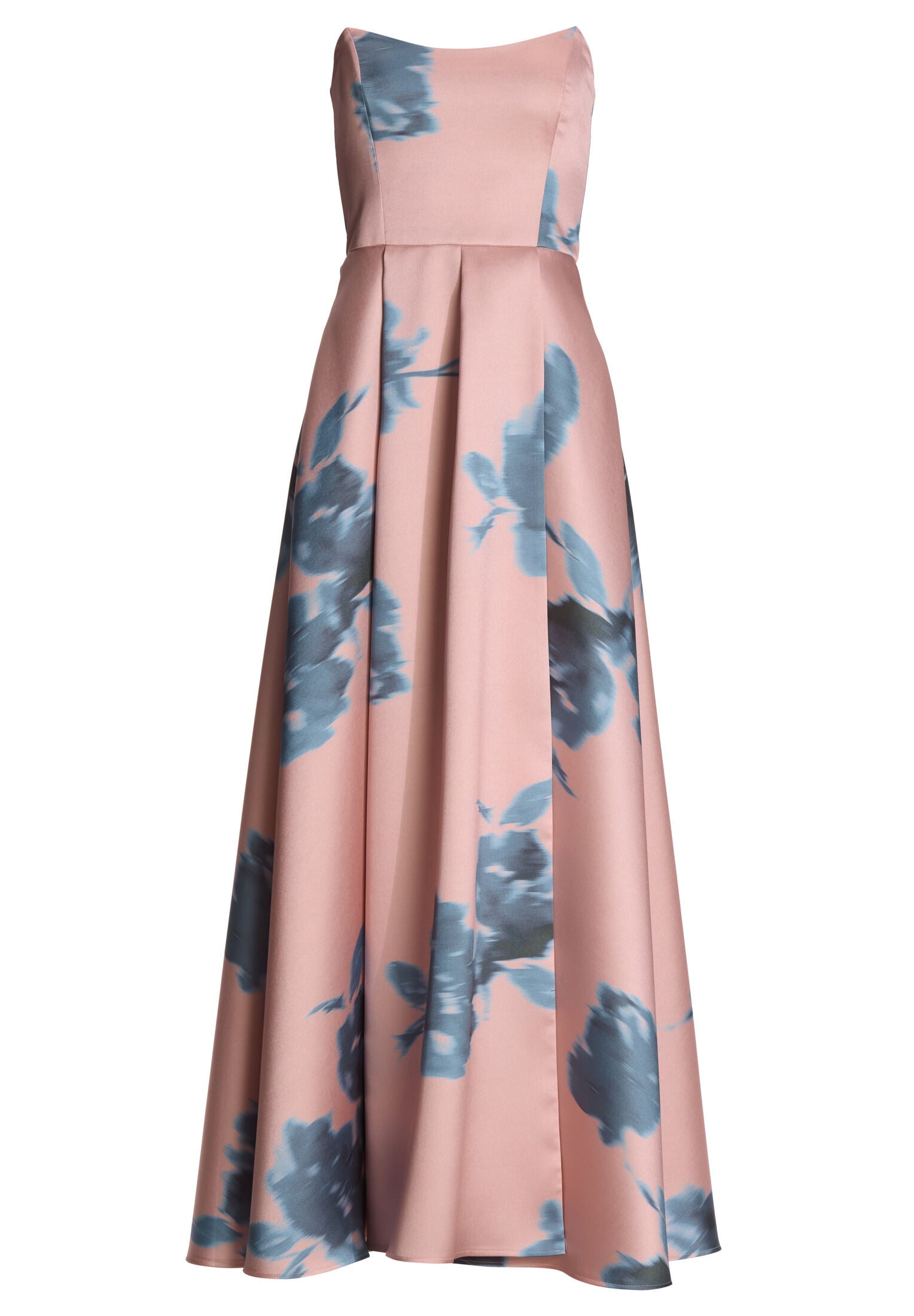 Abendkleid aus bedrucktem Twill mit Korsage Oberteil